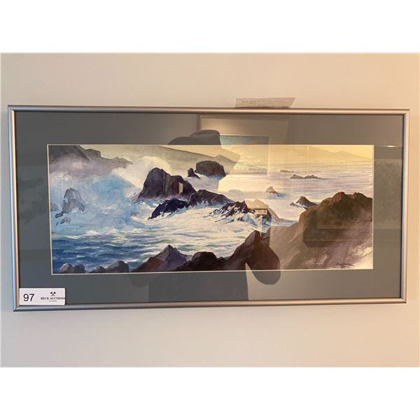 Watercolour Painting John Burrow "Over Looking Howe Sound"24L x 12W