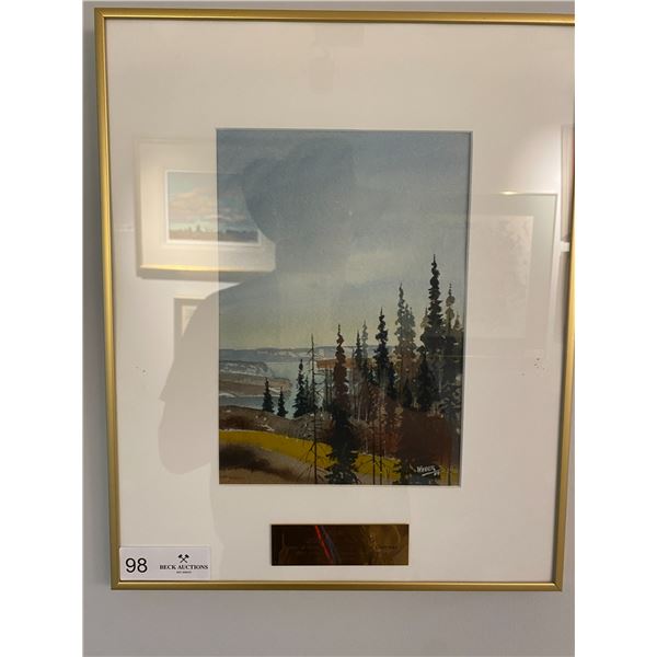 George Webber " Spuce At A Lake" Watercolour13L x 17W