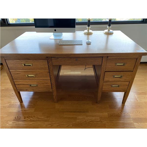 Solid Oak Office Desk (Contents Not Included) 60L x 34D x 30T
