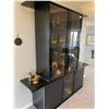 Image 2 : Large Black Lacquer Modern Style 2 Piece Display Cabinet 80L x 18D x 82T