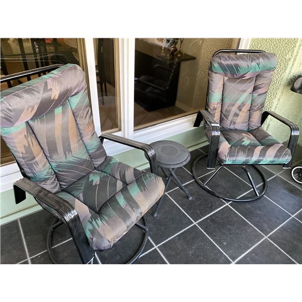 Rocking Pateo Chairs And Side Table (Like New)