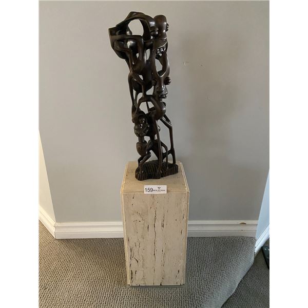 Wooden Statue And Stone Base Statue19 With Base34 Beck Auctions Inc.