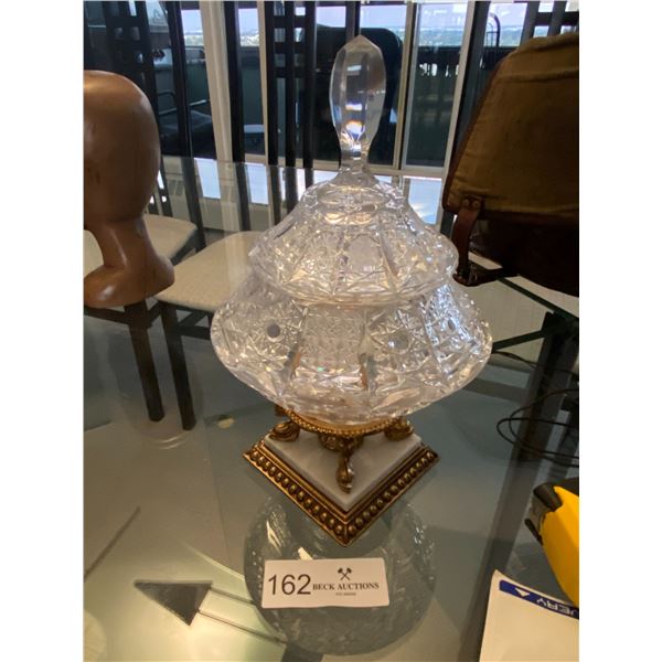 Ornate Empire Crystal Candy Bowl With Base