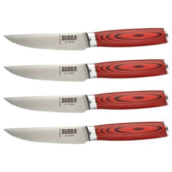 BUBBA BLADE STEAK KNIFE SET W/4 4.5  STEAK KNIVES