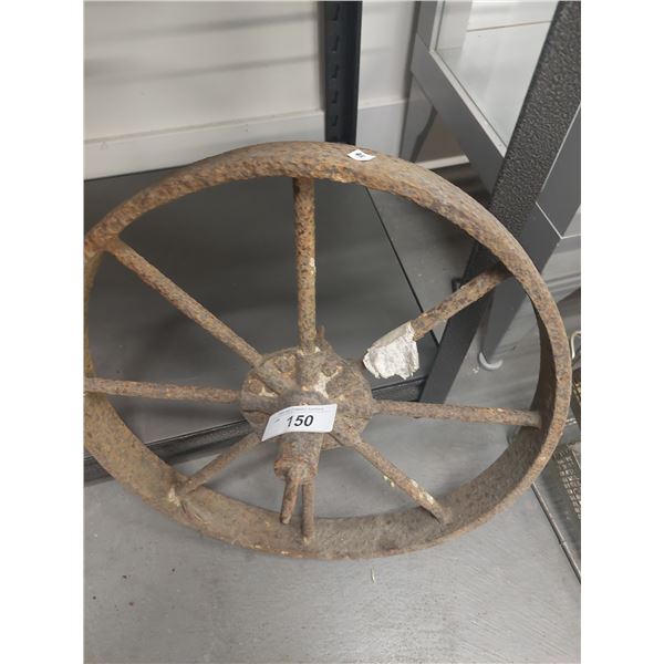 Vintage Metal Farm Wheel