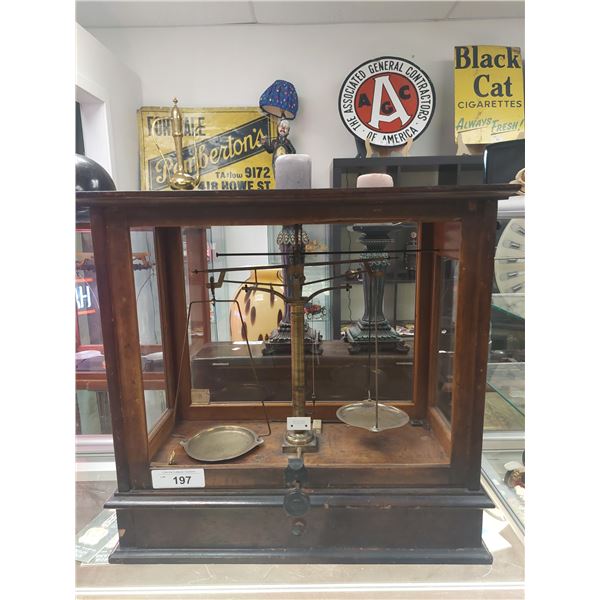 Antique Assayer's scale Missing Rear Glass Panel