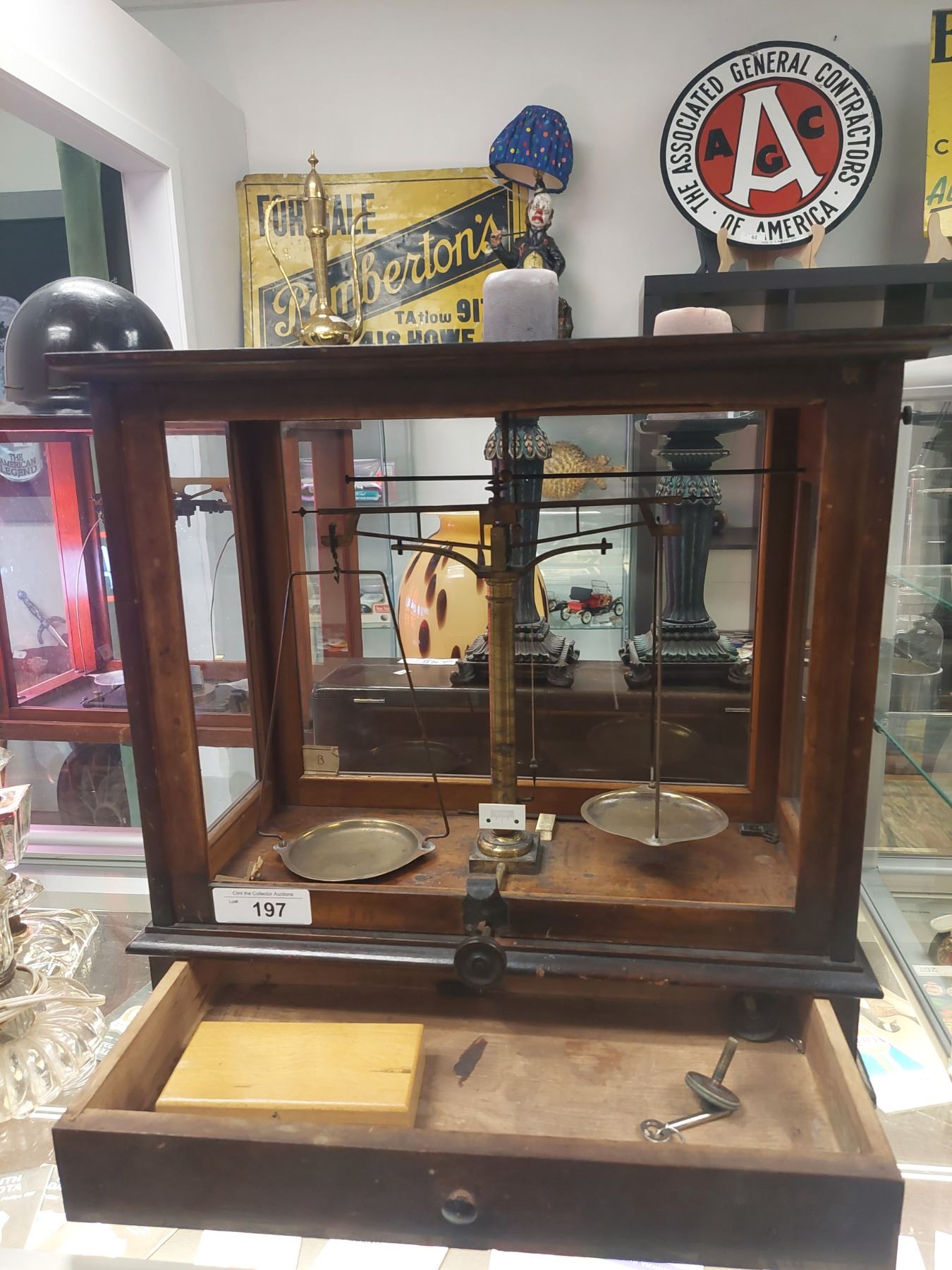 Antique Assayer's scale Missing Rear Glass Panel
