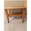 Image 2 : Small Wooden Cart on Wheels & Folding Wooden Top Stool