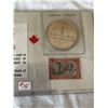 Image 2 : 1939 Canada Silver Dollar & 3 Cents Stamp