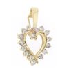 Image 1 : 14K Solid Yellow Gold 1.0 CTW 16 Round Diamond Heart Enhancer Pendant Charm