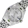 Image 1 : Rolex Quickset Gray Roman Diamond & Emerald Datejust Wristwatch 26MM