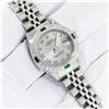 Image 3 : Rolex Quickset Gray Roman Diamond & Emerald Datejust Wristwatch 26MM