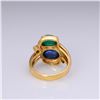 Image 4 : Vintage 18k Yellow Gold Sugarloaf Emerald & Sapphire Ring