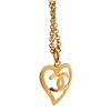 Image 3 : Chanel Gold CC Heart Pendant Nacklace