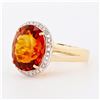 Image 2 : 7.66 ctw Citrine and 0.32 ctw Diamond 14K Yellow Gold Ring