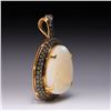 Image 2 : 18K Yellow Gold Diamond Yellow Sapphire & Large Coober Pedy Opal Pendant by Carl