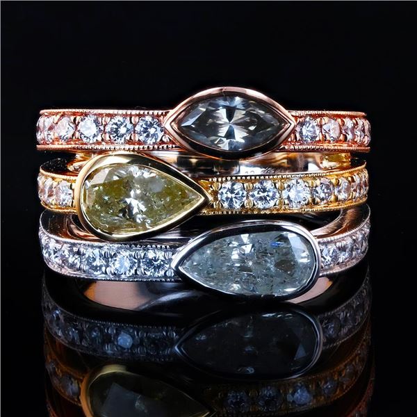 1.81 ctw CENTER Diamond14K Yellow, White and Rose Gold Ring (2.92 ctw Diamonds)