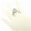 Image 9 : New Modern 18K White Gold 3.07 ctw Oval Aquamarine Diamond Sylvie Split Shank Ri