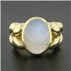 Image 2 : Vintage Kaufmann De Suisse 18k Gold Bezel Set Moonstone Open Wave Solitaire Ring