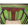 Image 2 : Dark Wood Armchair w/ Upholstered Seat & Inlay Work on Back 24"x17"x32"H