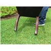 Image 24 : Qty 2 Carved Wooden Straight Tall-Back Chairs w/ Upholstered Seat & Back 19"x16"x54"H