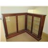 Image 1 : Koa Wood "L" Shaped Display Cases w/ 3 Shelves & Glass Doors 64"x55"L x11"x55"H