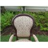 Image 2 : Wooden Victorian Curved Armchair w/ Upholstered Seat, Back & Arms 25"x21"x38"H