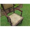 Image 8 : Wooden Armchair w/ Upholstered Seat & Back, Inlaid Arms & Back 18"x17"x35"H