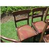 Image 8 : Qty 8 Reproduction Mahogony Chairs w/ Upholstered Seats (2 w/ Arms) 20"x15"x33"H