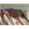 Image 2 : Qty 8 Wooden Utensils: Spoons, Forks, etc Misc Sizes