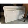Image 1 : White High Gloss Queen SIze Headboard with Display Shelf & 2 Storage Cubbies
