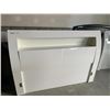 Image 1 : Queen Size White High Gloss Headboard with Shelf & Dual Opening Storage Cupboards