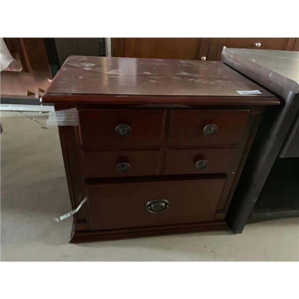 Brown 2 Drawer Wooden  Night Stand With Feet