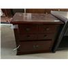 Image 1 : Brown 2 Drawer Wooden  Night Stand With Feet