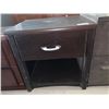 Image 1 : Brown Single Drawer Wooden Bedside Table