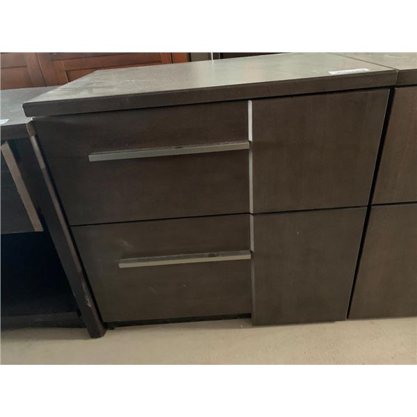 Brown Wooden 2 Drawer Bedside Table