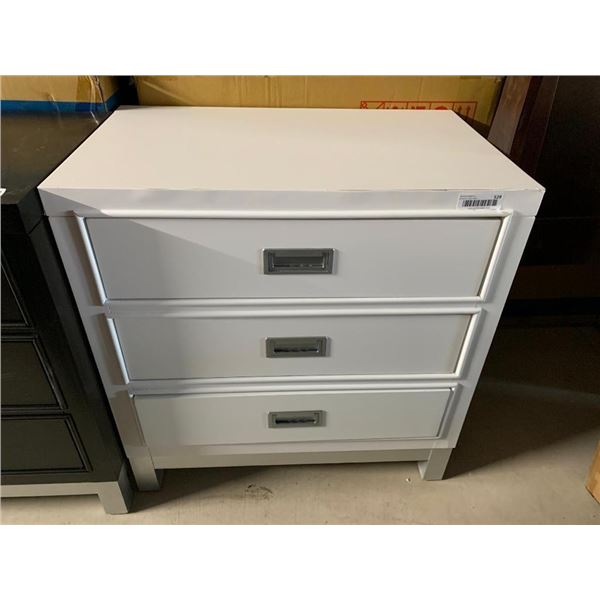 Triple Door White laquer Night Stand