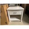 Image 1 : White Single Drawer Curved Top Night Stand