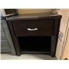 Image 1 : Single Drawer Dark Wood Night Stand