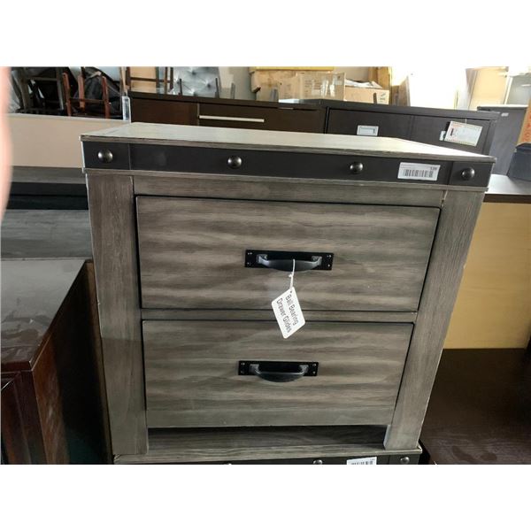 Grey Wood Grain double door Night Stand