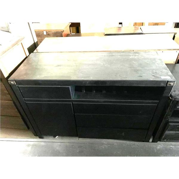 Black Wood Side/entertainment cabinet 2 drawers and door