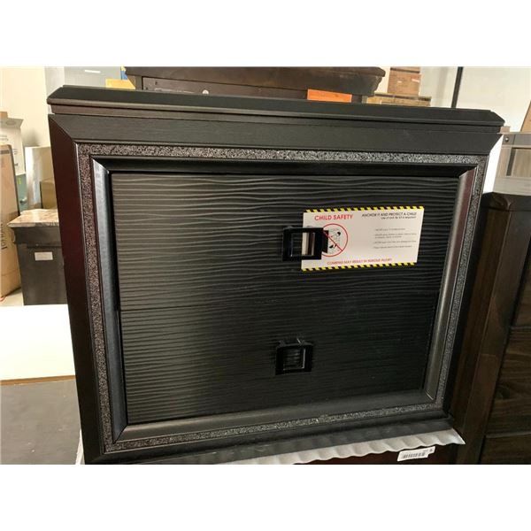 Double Door Laquered Front Dark Night Stand