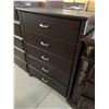 Image 1 : Dark Espresso & Chrome Handled 5 drawer chest