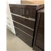 Image 1 : Brown Laquered woodgrain 5 drawer chest