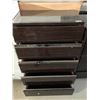 Image 4 : Brown Laquered woodgrain 5 drawer chest