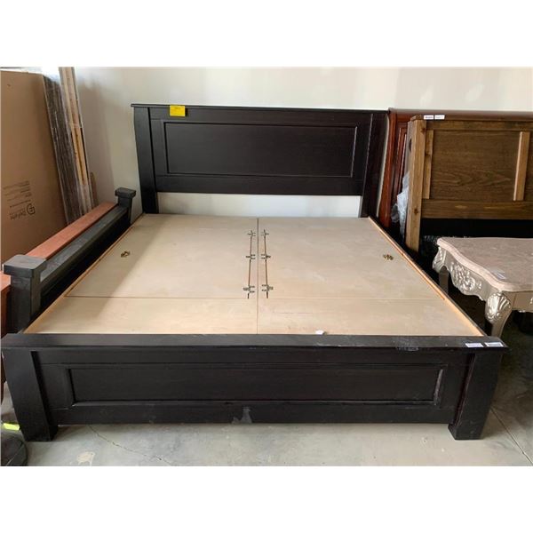 King Size Dark Esspresso Storage Bed Frame