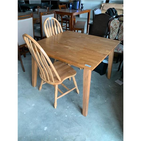 Birch Wood Square Dinette Set with 2 chairs