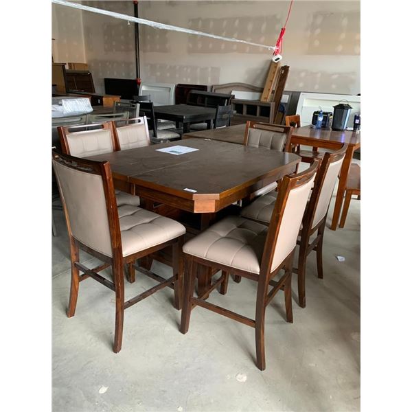 Dinning Set - Kitchen Table with storage & 6 upholstered chairs