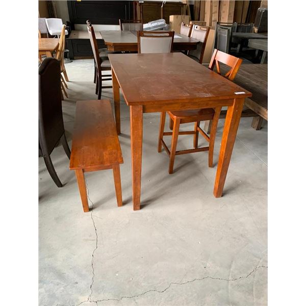 Solid Wood Dinette Set with chair and bench