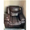 Image 2 : Brown Leather Manual Recliner Chair